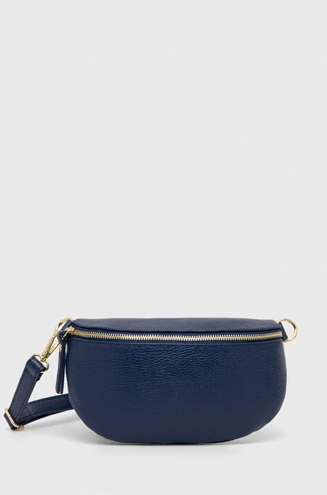 Kožna torbica oko struka Answear Lab boja: tamno plava