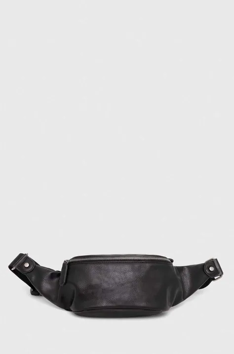 Usnjena opasna torbica Answear Lab črna barva