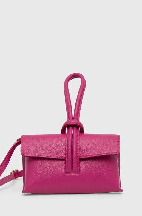 Kožená kabelka Answear Lab ružová farba