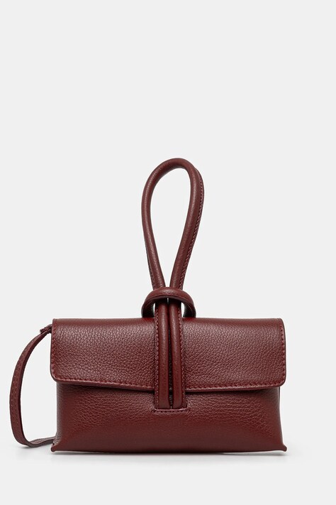 Kožená kabelka Answear Lab vínová barva