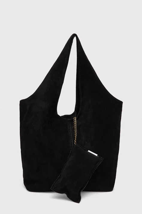 Answear Lab borsa in pelle scamosciata colore nero