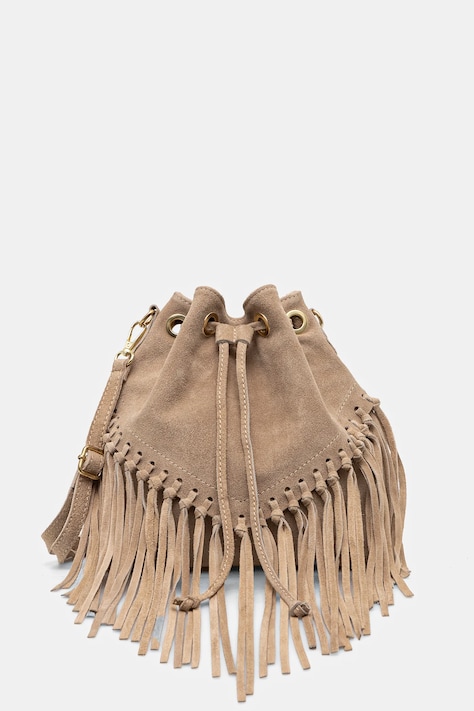 Semišová kabelka Answear Lab béžová barva