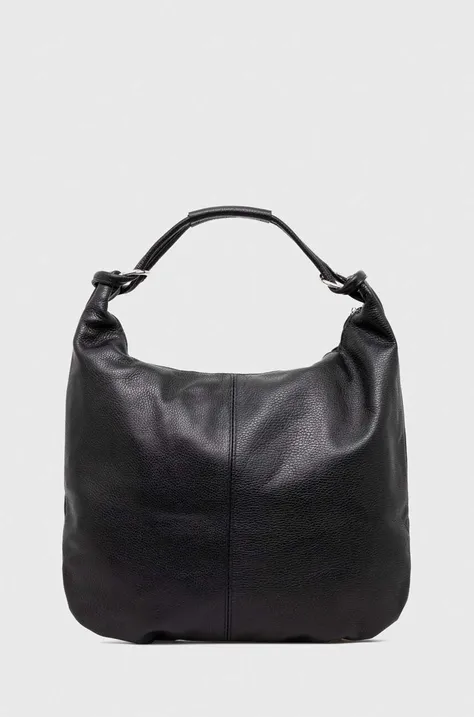 Usnjena torbica Answear Lab črna barva
