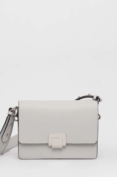 Answear Lab borsa a mano in pelle colore grigio