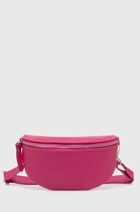 Кожаная сумка на пояс Answear Lab цвет розовый