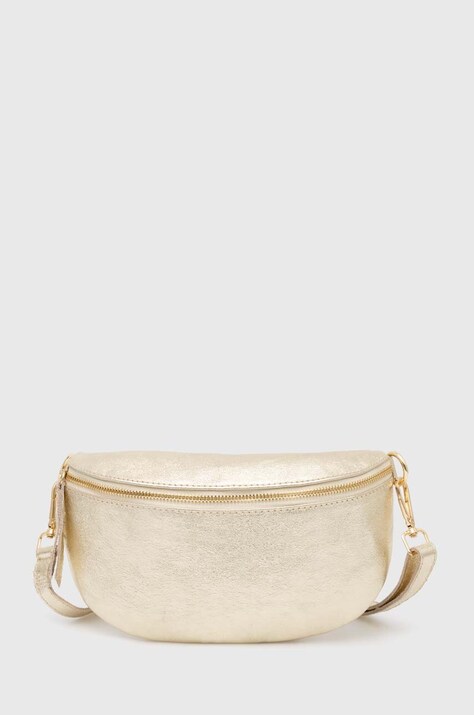 Answear Lab borseta de piele culoarea auriu