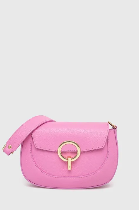 Δερμάτινη τσάντα Answear Lab χρώμα: ροζ