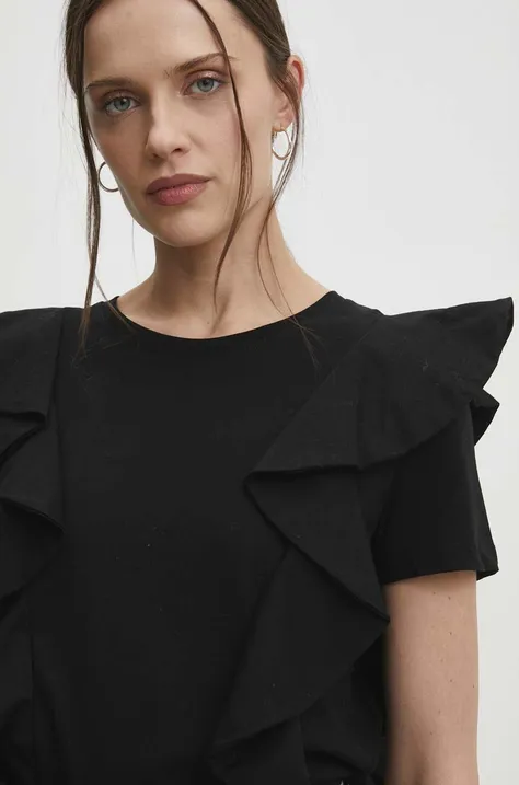 Majica kratkih rukava Answear Lab za žene, boja: crna