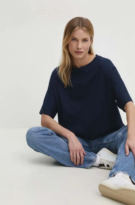 Answear Lab t-shirt in cotone donna colore blu navy