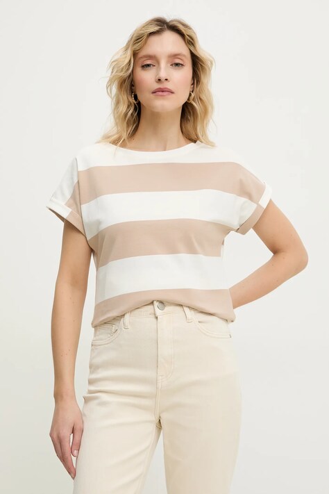 Answear Lab tricou femei, culoarea bej