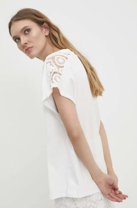 Answear Lab pamut póló női, fehér
