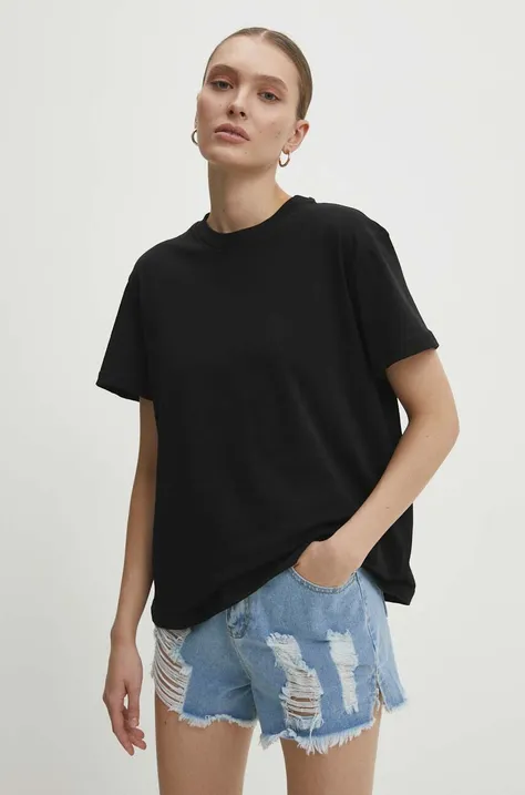 Bavlnené tričko Answear Lab dámsky, čierna farba