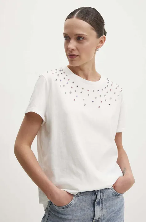 Бавовняна футболка Answear Lab жіночий колір білий