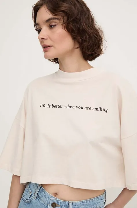Bavlněné tričko Answear Lab bílá barva, odkrytá záda