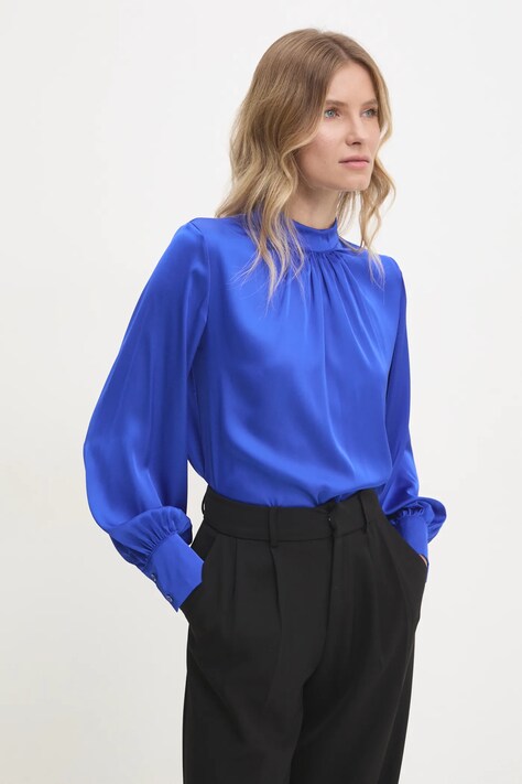 Answear Lab bluza femei, culoarea albastru marin, neted