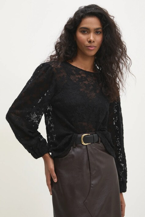 Answear Lab bluza femei, culoarea negru, neted