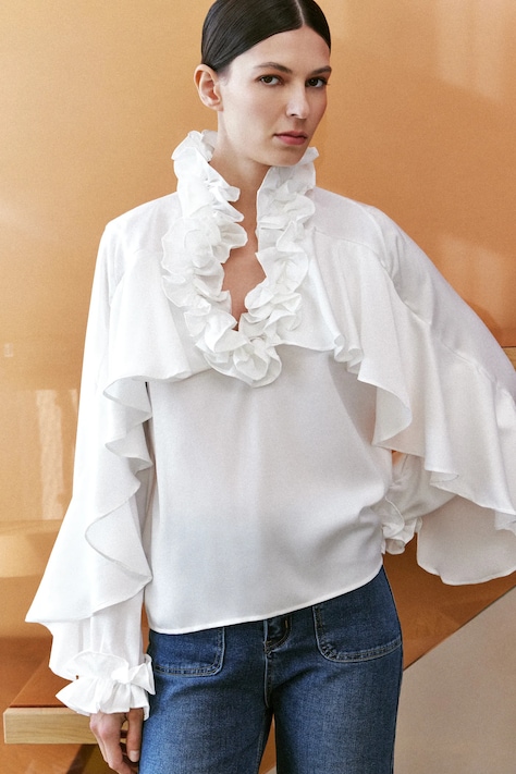 Answear Lab bluza femei, culoarea alb, neted