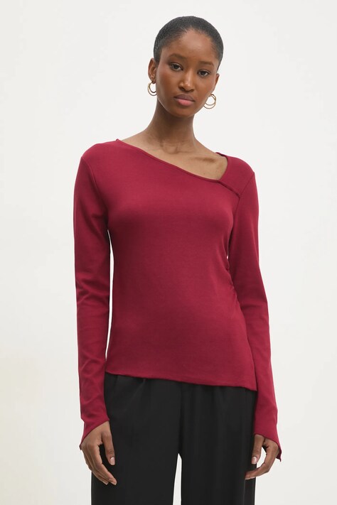 Answear Lab longsleeve femei, culoarea bordo