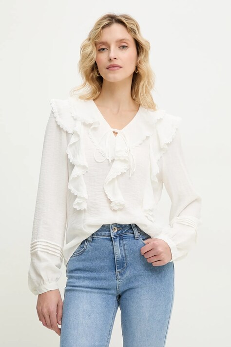 Answear Lab bluza femei, culoarea alb, neted