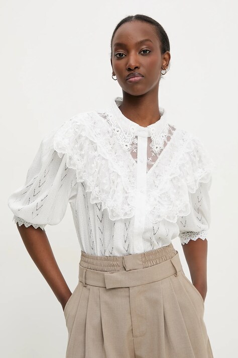 Answear Lab bluza femei, culoarea alb, neted