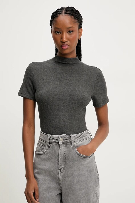 Answear Lab bluza femei, culoarea gri, cu turtleneck