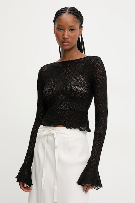 Answear Lab bluza femei, culoarea negru, neted