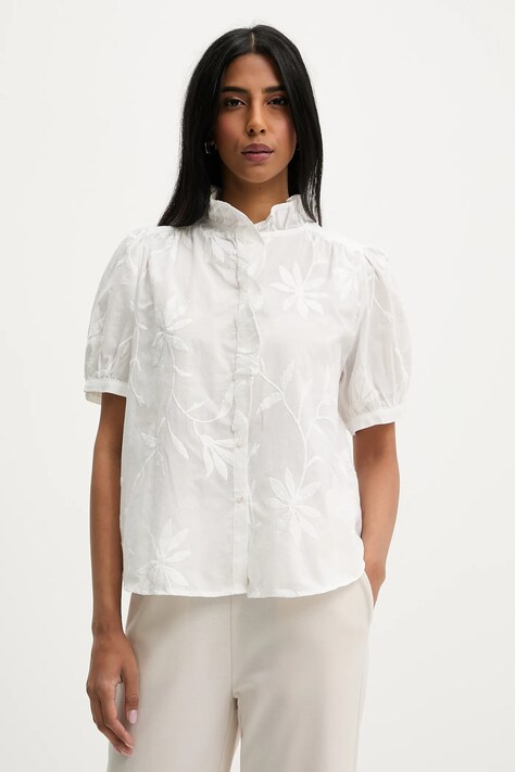 Bavlněná halenka Answear.LAB dámská, bílá barva, s aplikací