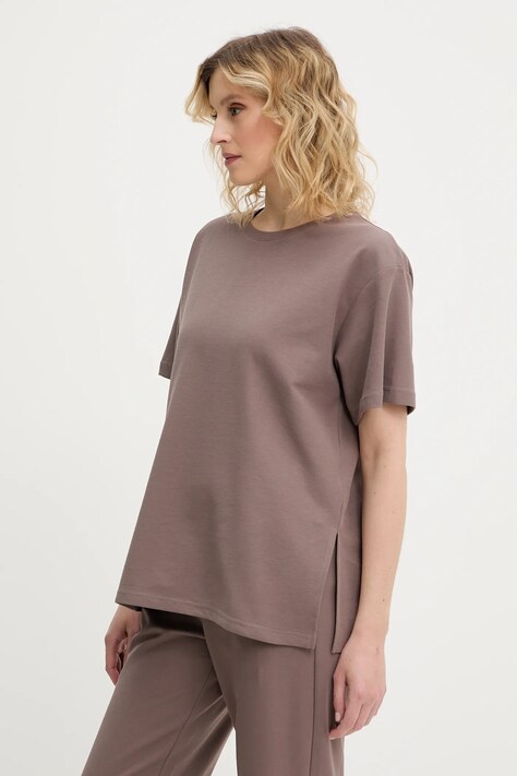 Answear Lab tricou culoarea maro