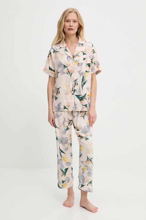 Answear Lab pijama culoarea bej