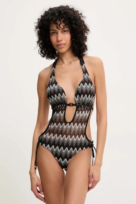 Answear Lab costum de baie dintr-o bucată culoarea negru, cupa usor rigidizata