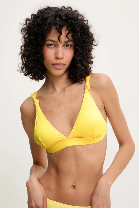 Answear Lab sutien de baie culoarea galben, cupa usor rigidizata