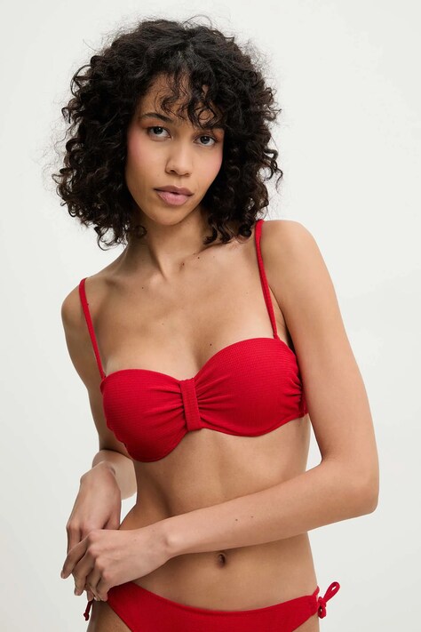 Answear Lab sutien de baie culoarea rosu, cupa rigidizata