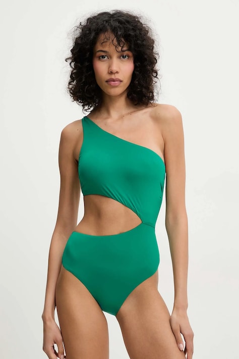 Jednodielne plavky Answear.LAB zelená farba, jemne vystužený košík