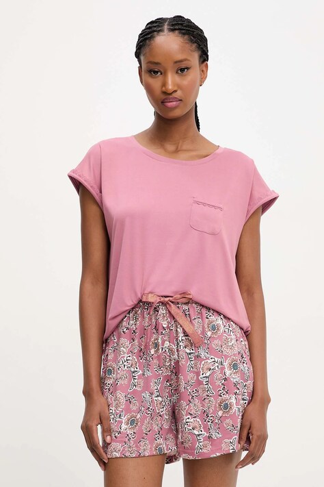 Answear Lab pijama femei, culoarea roz