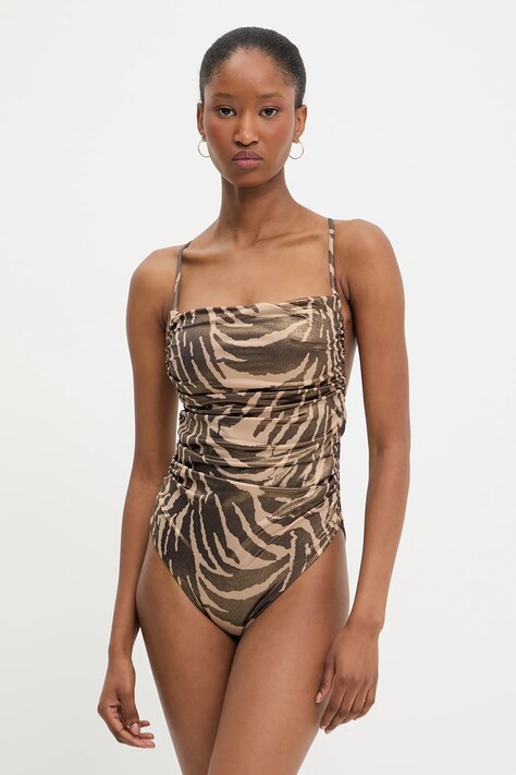 Answear.LAB egyrészes fürdőruha bézs, enyhén merevített kosaras