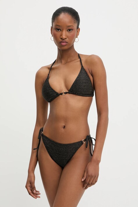 Answear Lab costum de baie din două piese culoarea negru, cupa usor rigidizata