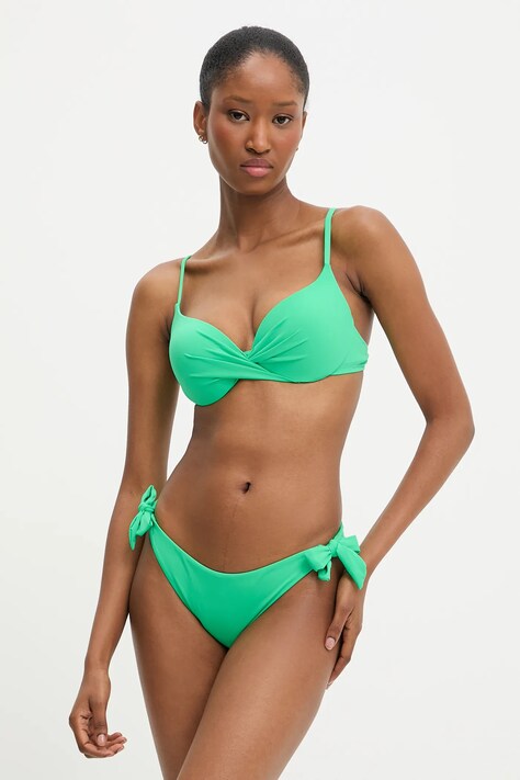 Answear Lab costum de baie din două piese culoarea verde, cupa rigidizata