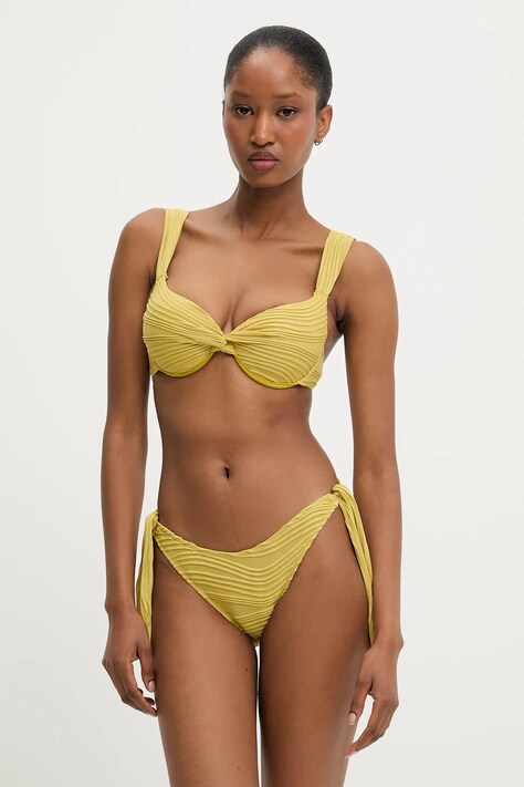 Answear Lab costum de baie din două piese culoarea galben, cupa rigidizata