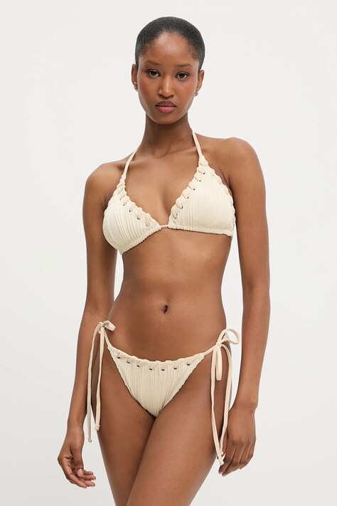 Answear Lab costum de baie din două piese culoarea bej, cupa usor rigidizata