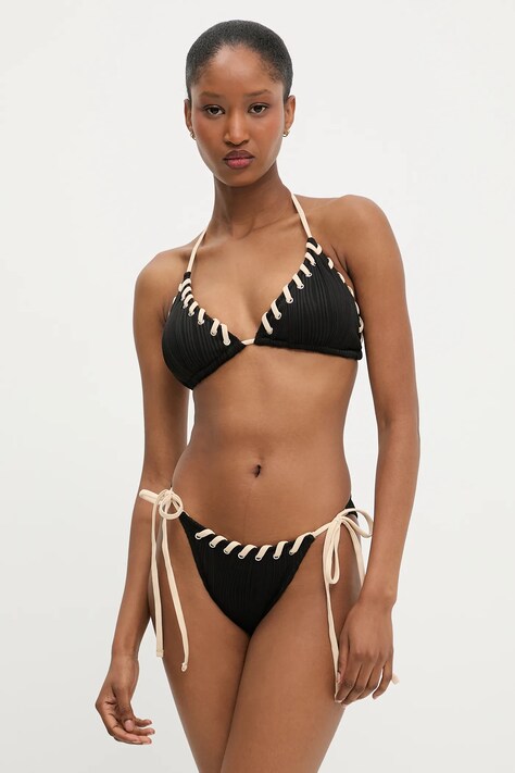 Answear Lab costum de baie din două piese culoarea negru, cupa usor rigidizata