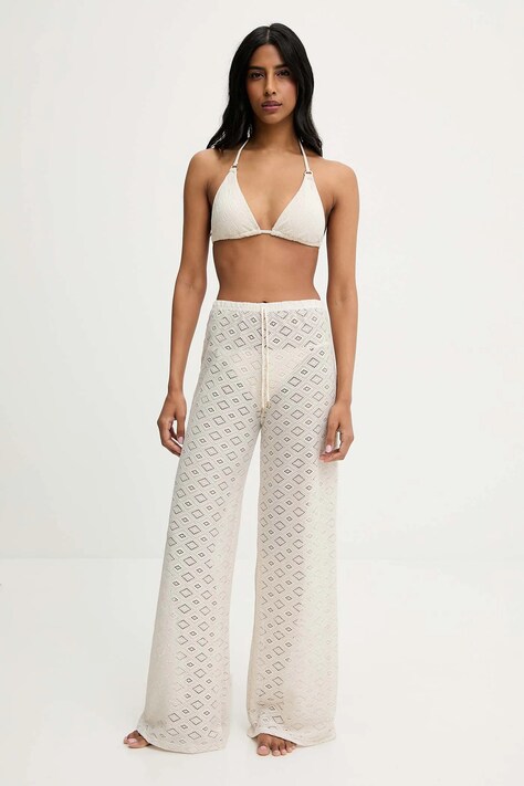 Answear Lab costum de baie din două piese și pantaloni de plajă culoarea bej, cupa moale