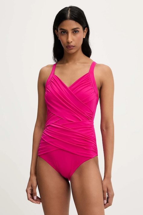 Answear Lab costum de baie dintr-o bucată culoarea roz, cupa usor rigidizata