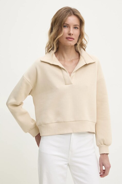 Answear Lab bluza femei, culoarea bej, neted