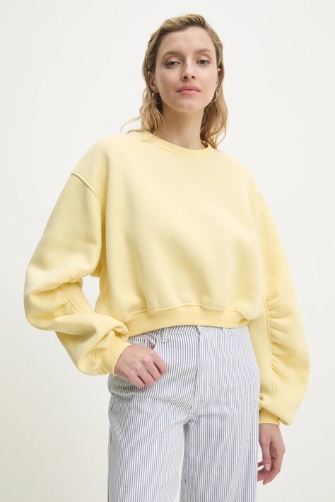 Answear Lab bluza damska kolor żółty gładka