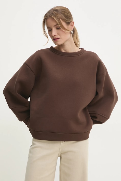 Bavlněná mikina Answear.LAB dámská, hnědá barva, hladká
