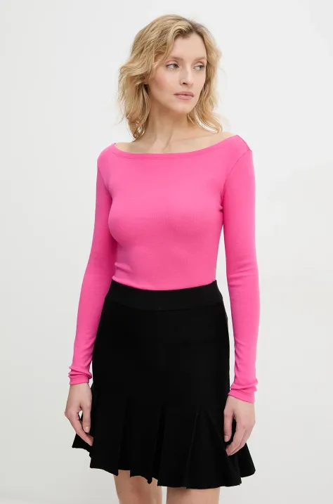 Answear Lab longsleeve damski kolor różowy