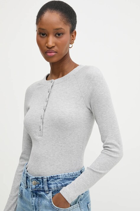 Answear Lab longsleeve femei, culoarea gri