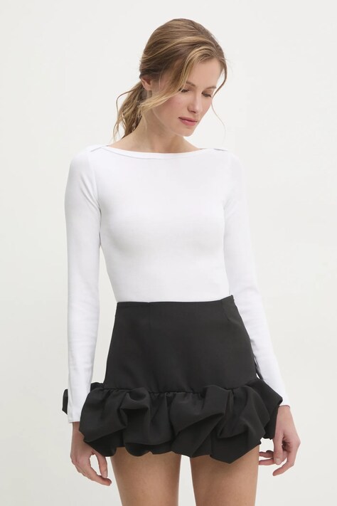 Answear Lab longsleeve culoarea alb