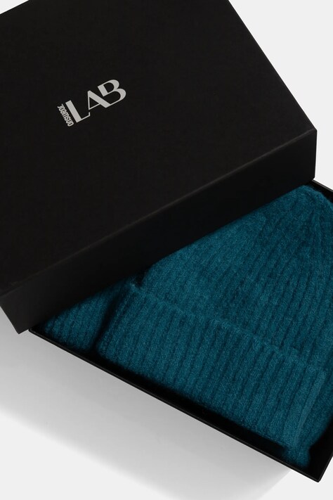Шапка и шарф с шерстью Answear.LAB цвет бирюзовый