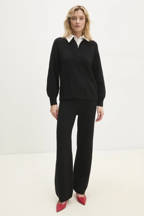 Answear Lab set din lana culoarea negru
